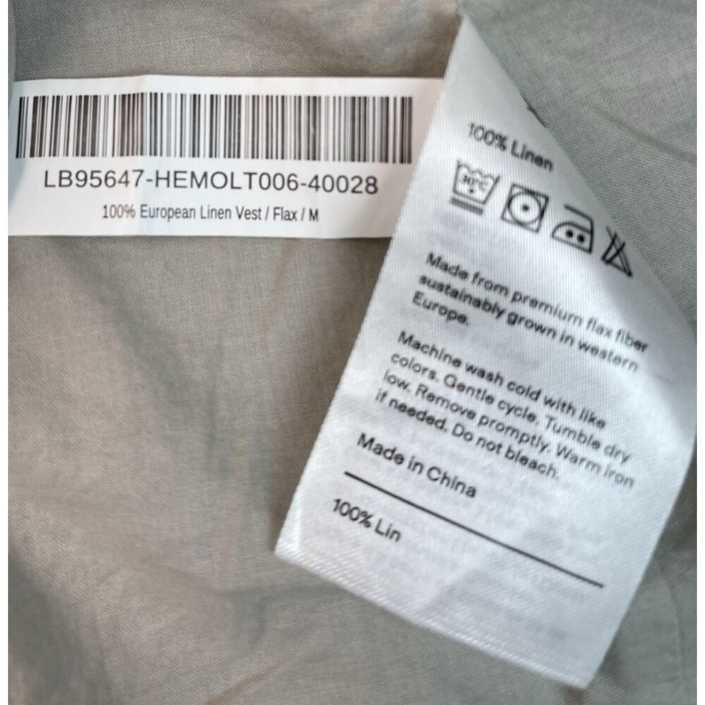 Quince womens NEW! 100% Euro linen 3 button lined luxury vest sz Med travel - Picture 5 of 8